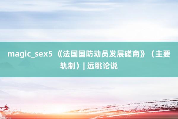 magic_sex5 《法国国防动员发展磋商》（主要轨制）| 远眺论说