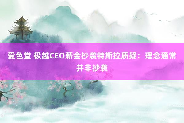 爱色堂 极越CEO薪金抄袭特斯拉质疑：理念通常并非抄袭