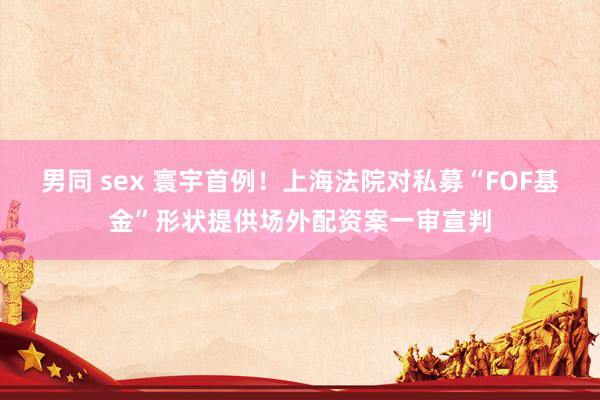 男同 sex 寰宇首例！上海法院对私募“FOF基金”形状提供场外配资案一审宣判