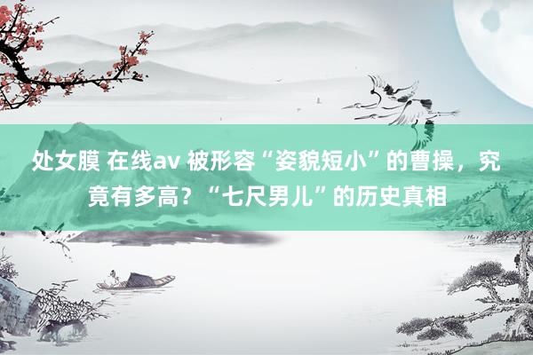 处女膜 在线av 被形容“姿貌短小”的曹操，究竟有多高？“七尺男儿”的历史真相