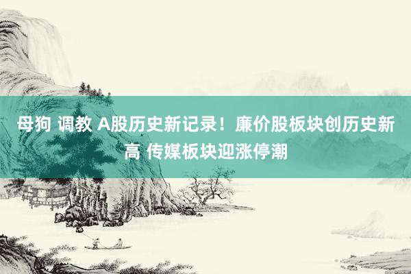 母狗 调教 A股历史新记录！廉价股板块创历史新高 传媒板块迎涨停潮