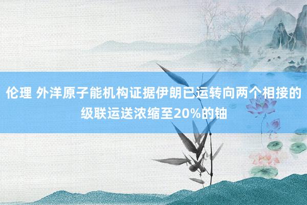 伦理 外洋原子能机构证据伊朗已运转向两个相接的级联运送浓缩至20%的铀