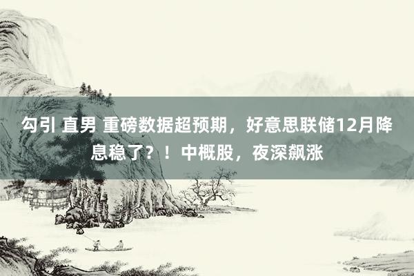 勾引 直男 重磅数据超预期，好意思联储12月降息稳了？！中概股，夜深飙涨