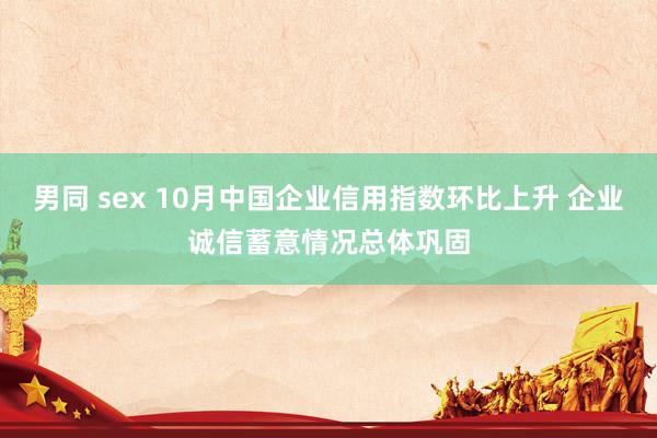 男同 sex 10月中国企业信用指数环比上升 企业诚信蓄意情况总体巩固