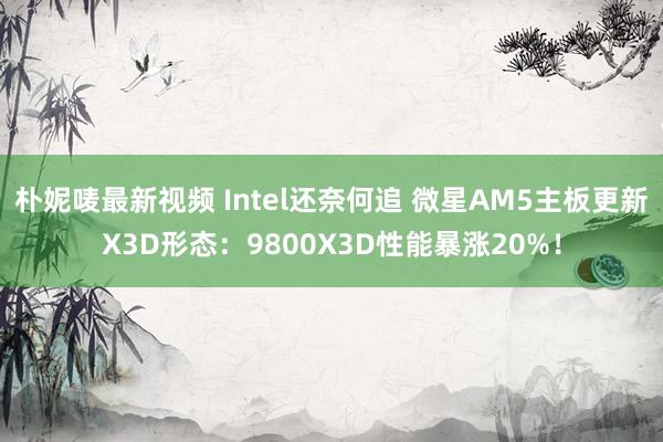朴妮唛最新视频 Intel还奈何追 微星AM5主板更新X3D形态：9800X3D性能暴涨20%！