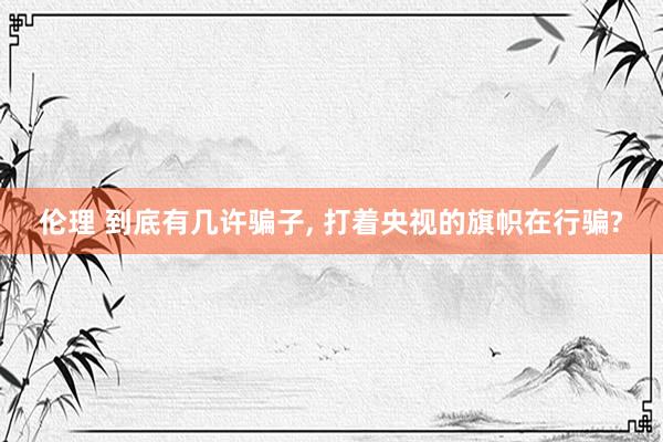 伦理 到底有几许骗子， 打着央视的旗帜在行骗?