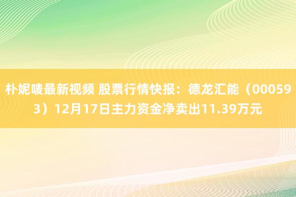 朴妮唛最新视频 股票行情快报：德龙汇能（000593）12月17日主力资金净卖出11.39万元