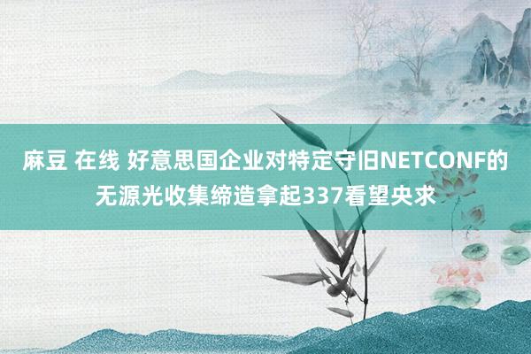麻豆 在线 好意思国企业对特定守旧NETCONF的无源光收集缔造拿起337看望央求