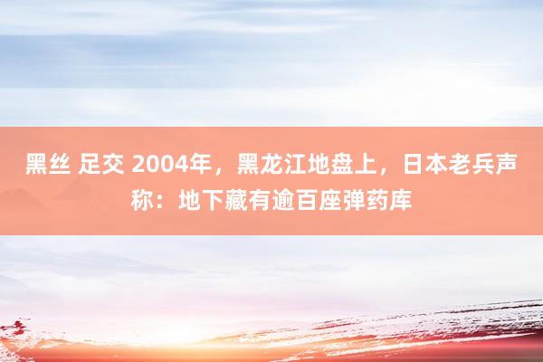 黑丝 足交 2004年，黑龙江地盘上，日本老兵声称：地下藏有逾百座弹药库