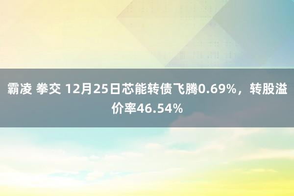霸凌 拳交 12月25日芯能转债飞腾0.69%，转股溢价率46.54%
