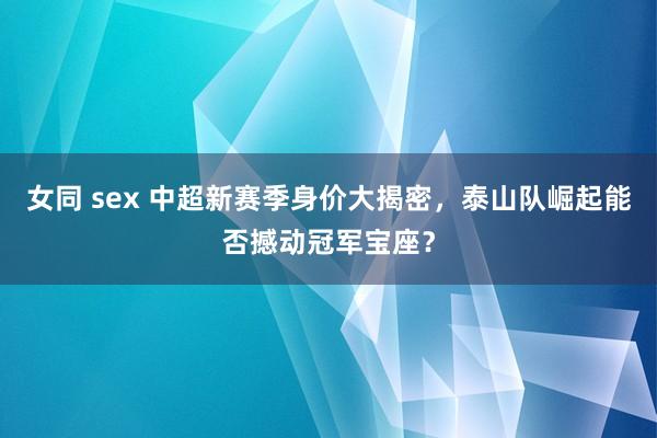 女同 sex 中超新赛季身价大揭密，泰山队崛起能否撼动冠军宝座？