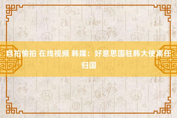 自拍偷拍 在线视频 韩媒：好意思国驻韩大使离任归国