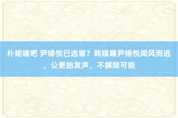 朴妮唛吧 尹锡悦已逃窜？韩媒曝尹锡悦闻风而逃，公更始发声，不摒除可能