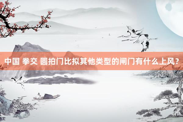 中国 拳交 圆拍门比拟其他类型的闸门有什么上风？