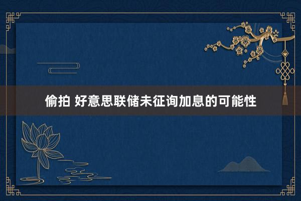 偷拍 好意思联储未征询加息的可能性