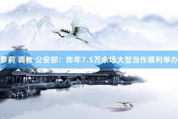 萝莉 调教 公安部：昨年7.5万余场大型当作顺利举办