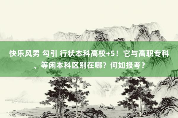 快乐风男 勾引 行状本科高校+5！它与高职专科、等闲本科区别在哪？何如报考？