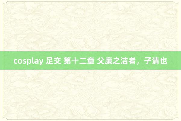 cosplay 足交 第十二章 父廉之洁者，子清也