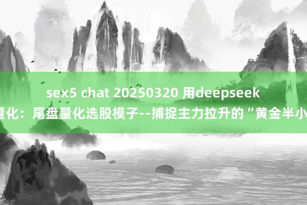 sex5 chat 20250320 用deepseek学量化：尾盘量化选股模子--捕捉主力拉升的“黄金半小时”