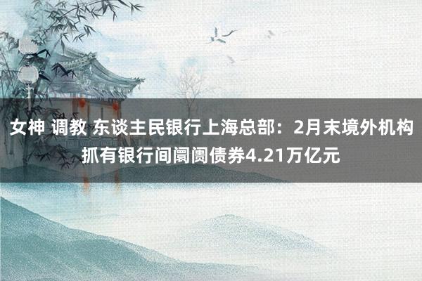 女神 调教 东谈主民银行上海总部：2月末境外机构抓有银行间阛阓债券4.21万亿元