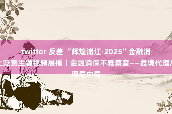 twitter 反差 “辉煌浦江·2025”金融消保网上贬责主题视频展播丨金融消保不雅察室——危境代理局中局