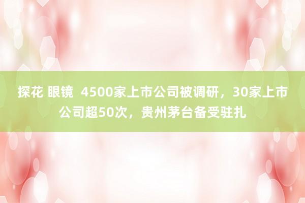 探花 眼镜  4500家上市公司被调研，30家上市公司超50次，贵州茅台备受驻扎