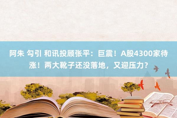 阿朱 勾引 和讯投顾张平：巨震！A股4300家待涨！两大靴子还没落地，又迎压力？