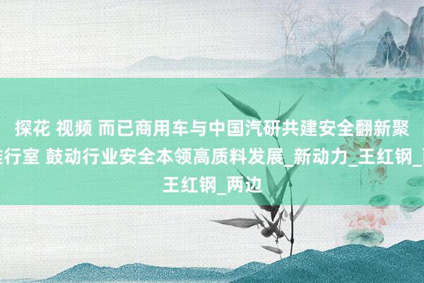探花 视频 而已商用车与中国汽研共建安全翻新聚首推行室 鼓动行业安全本领高质料发展_新动力_王红钢_两边