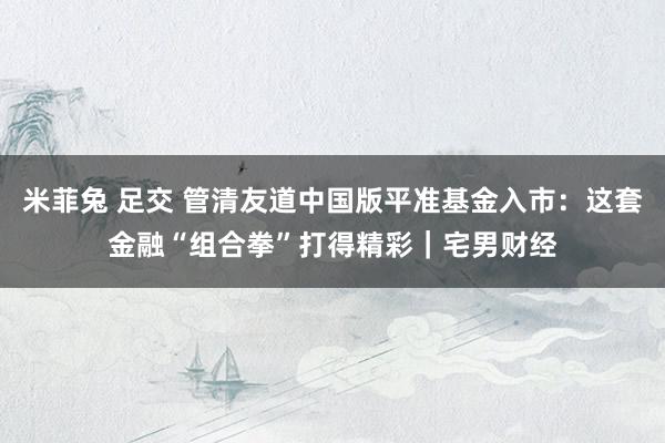 米菲兔 足交 管清友道中国版平准基金入市：这套金融“组合拳”打得精彩｜宅男财经