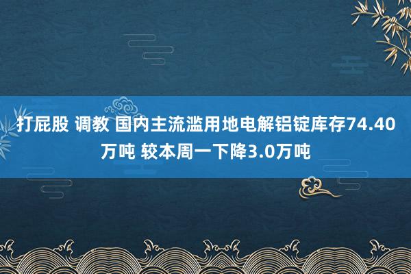 打屁股 调教 国内主流滥用地电解铝锭库存74.40万吨 较本周一下降3.0万吨