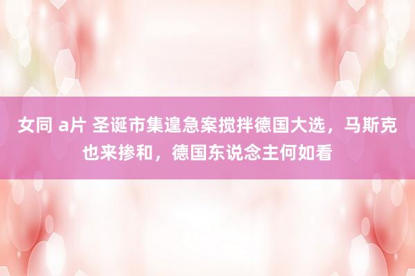 女同 a片 圣诞市集遑急案搅拌德国大选，马斯克也来掺和，德国东说念主何如看